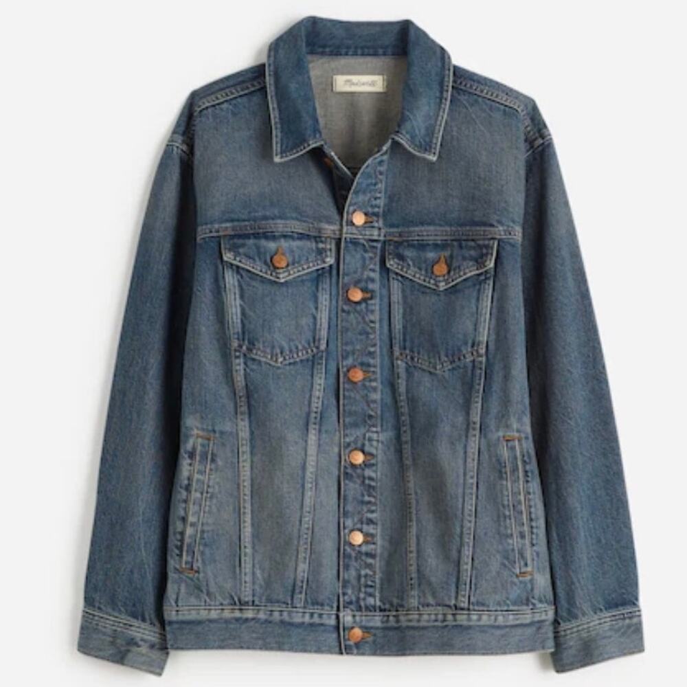 Madewell Ladies’ Denim Jacket size Medium Button-Front in Charleston Wash Nwt